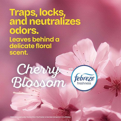 Glad Small Trash Bags - 4 Gallon Odor Resistant Garbage Bags with Drawstring | Febreze Cherry Blossom, 34 Count