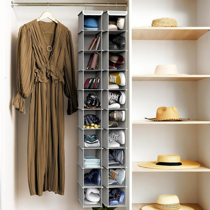 Simple Houseware 10-Shelf Hanging Shoe Organizer - Space-Saving Closet Storage in Grey