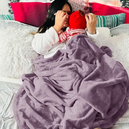 Bedsure GentleSoft Fleece Blanket - King Size Fog Purple Plush Microfiber, 108x90 Inches for Cozy Comfort