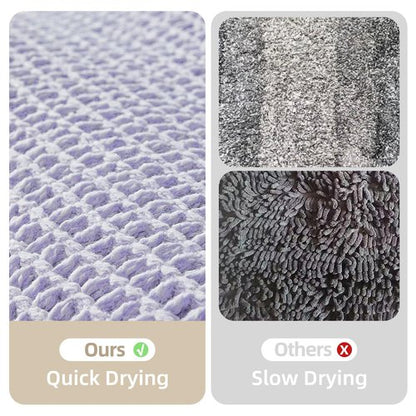 TYUU Waffle Runner Rug Bathroom, Boho Bathroom Rugs Non Slip Washable Long Super Absorbent Quick Dry Cute Bath Mat Farmhouse Bath Mat, 72''x24'' Lavender Cream