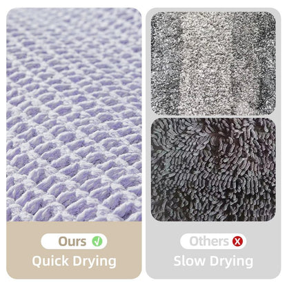 TYUU Waffle Bath Mat, Boho Bathroom Rugs Non Slip Washable Super Absorbent Quick Dry Cute Bath Mat Farmhouse Bathroom Decor, 36''x24'' Lavender Cream