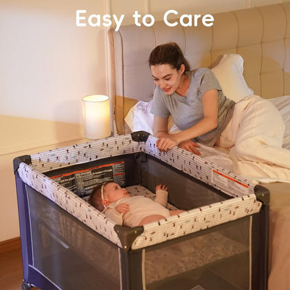 Pamo Babe Pack and Play with Bassinet, Portable Playard for Baby