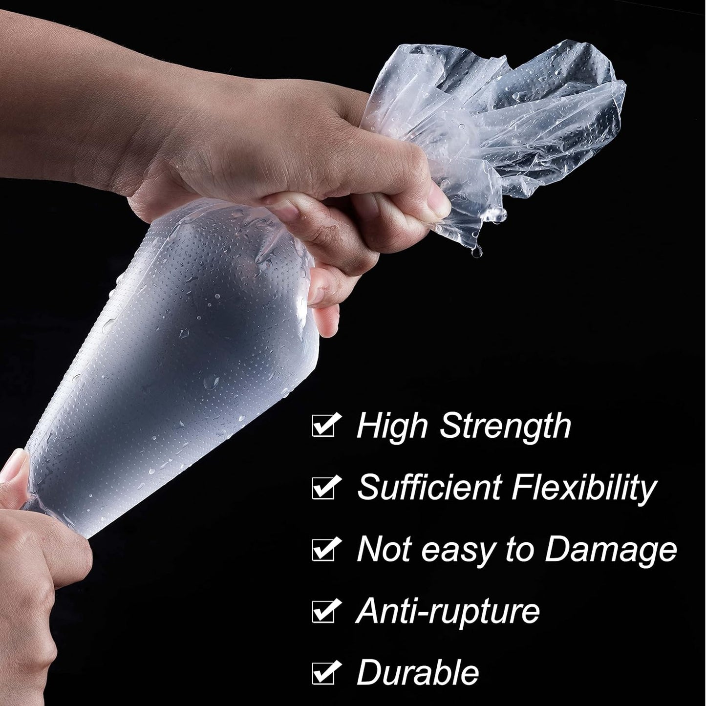 Skiennix 18-Inch Disposable Pastry Bags - 100 Count Non-Slip Icing Bags for Cake Decorating