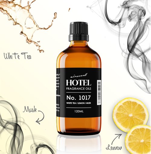 AirScent Hotel Diffuser Oil No. 1017 - White Tea Lemon Cedar Wood - Hotel Scent Dupe - Premium Fragrance Oil for Ultrasonic and Waterless Diffusers and Crafting - 30 mL, 1 fl oz Glass Dropper Bottle
