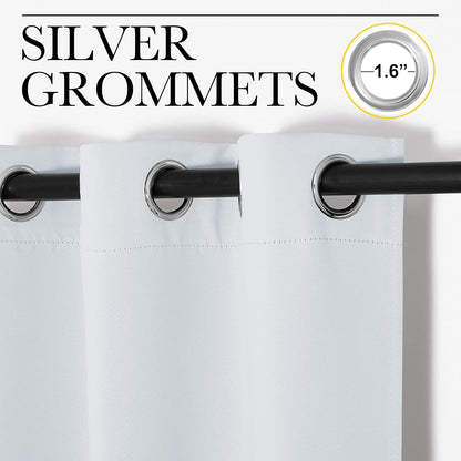 NICETOWN Blackout Curtains - Energy Saving Thermal Insulated Draperies | 55" x 92", Greyish White, 1 Pair