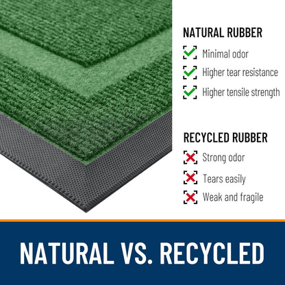 OLANLY Indoor Outdoor Front Door Mat - Waterproof, All-Weather, Easy Clean | 36x24, Green