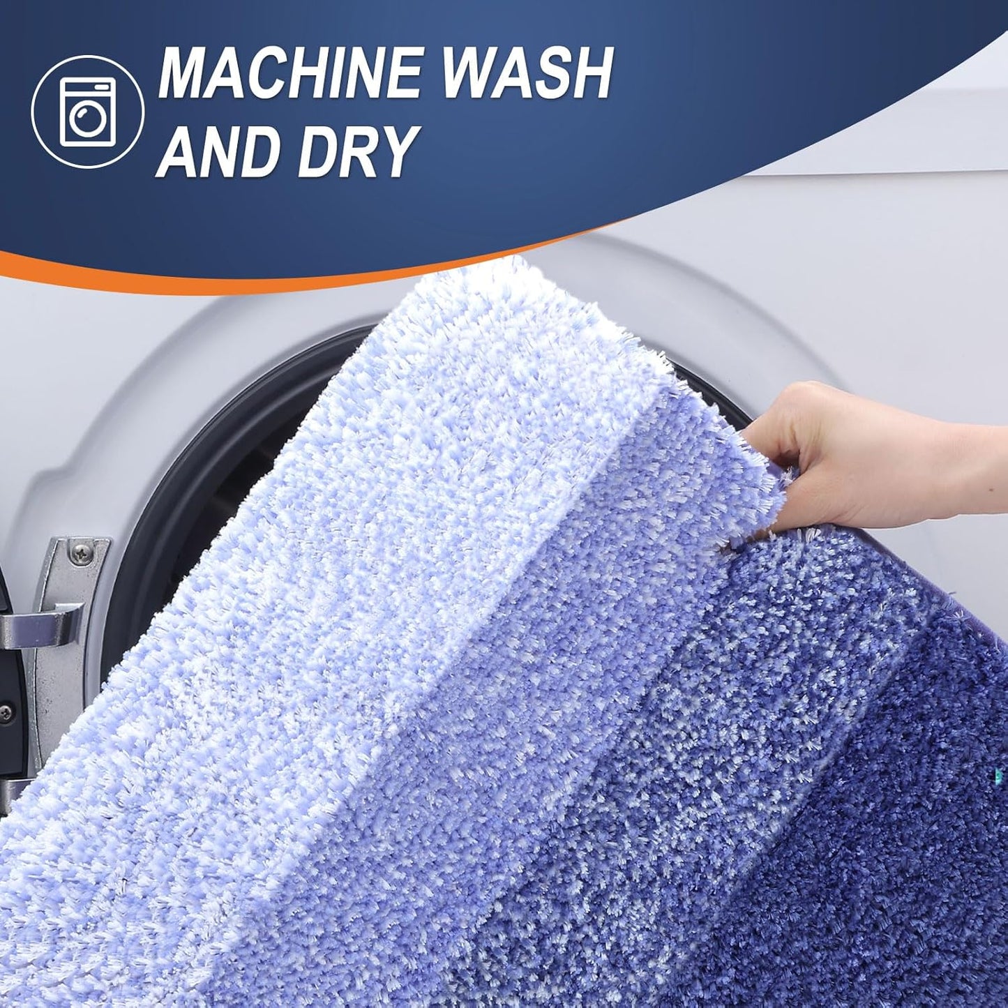 OLANLY Bathroom Rugs - Extra Soft Microfiber Mat 34x21 | Quick Dry & Machine Washable, Blue-Violet