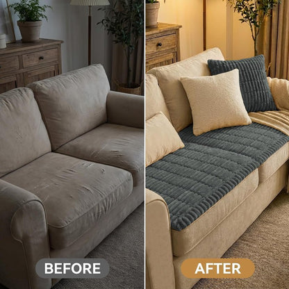 Smiry Couch Cover for Dogs Washable, Non Slip Fuzzy Pet Couch Covers for 3 Cushion Sofa Pet Friendly, Thick Soft Sofa Slipcovers Cushion Protector (Dark Grey, 27.6" x 59")