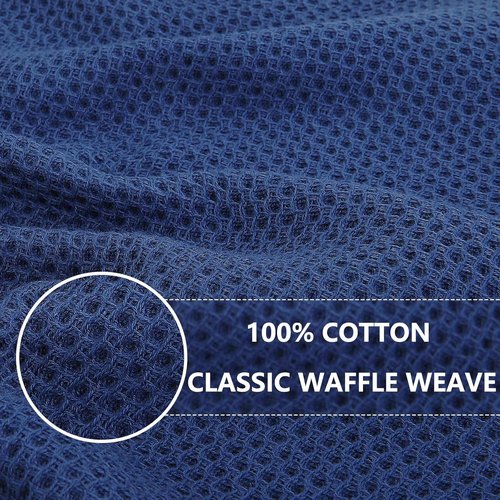 Homaxy 100% Cotton Dish Cloths - Ultra Soft, Absorbent & Quick Drying | 12-Pack, Navy Blue, 12 x 12 Inches
