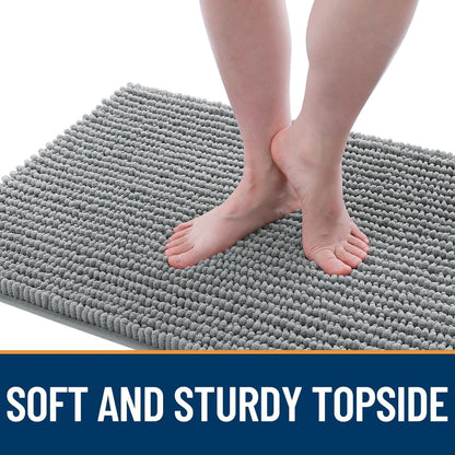 OLANLY Dog Door Mat - Ultra Absorbent Chenille Mud Doormat | Non-Slip, Washable, 30x20, Grey