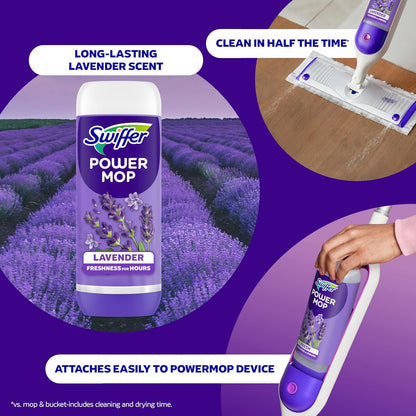 Swiffer PowerMop Floor Cleaning Solution - Lavender Scent | Triple Pack for Effortless Cleaning