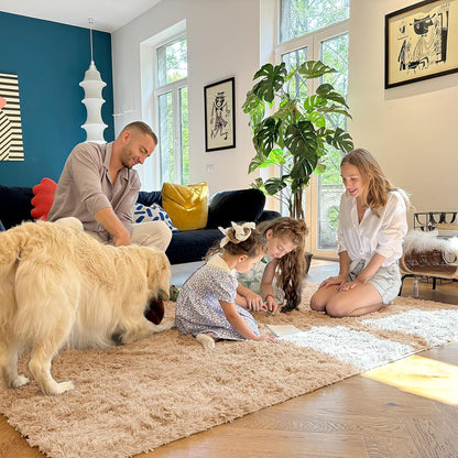 OLANLY Runner Rugs - Soft, Machine Washable Shaggy Design | 2x6 ft, Beige for Hallway & Bedroom Decor