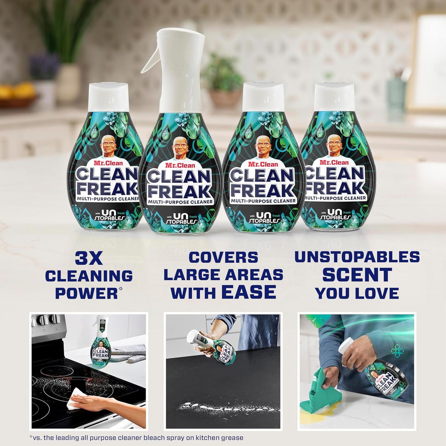 Mr. Clean Clean Freak Multi-Surface Cleaning Spray - Deep Cleaning Mist Starter Kit & Refill Bundle, 64 fl oz | Fresh Scent