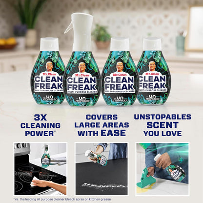 Mr. Clean Clean Freak Multi-Surface Cleaning Spray - Deep Cleaning Mist Starter Kit & Refill Bundle, 64 fl oz | Fresh Scent