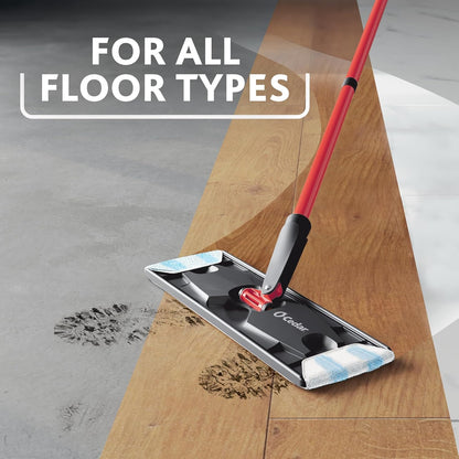 O-Cedar H2prO Flat Mop System - Quick Cleaning Tool with Machine Washable Microfiber Pad | Safe for Wood, Vinyl, Tile