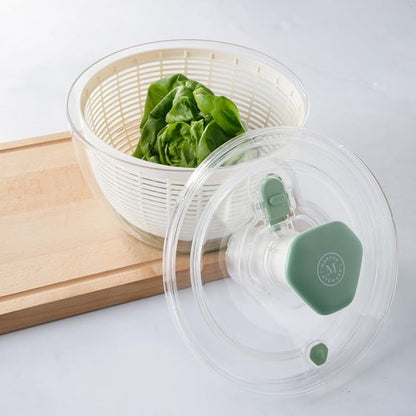 Martha Stewart Salad Spinner - 6.3 Qt Fruit & Vegetable Washer with Strainer | Easy Cleaning Bowl