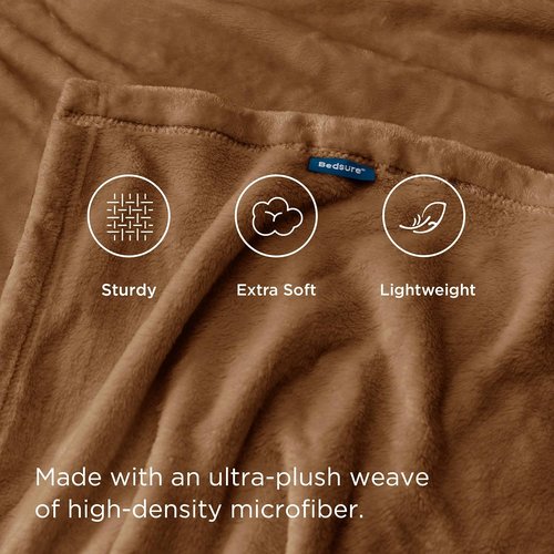 Bedsure GentleSoft Fleece Bed Blanket - Soft, Lightweight, Plush Comfort in Full Size Orange | 84x90 Inches