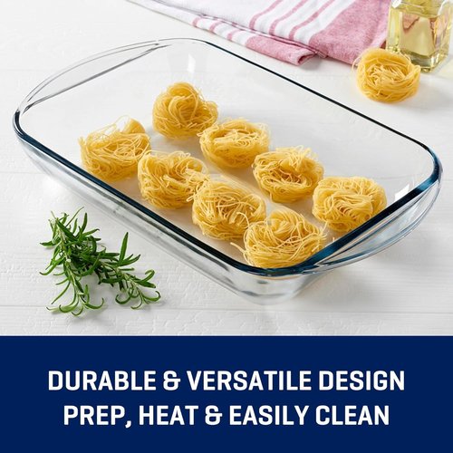 Glass 9" x 13" Baking Dish - Durable 3 Quart Oven Safe Cookware for Perfect Baking