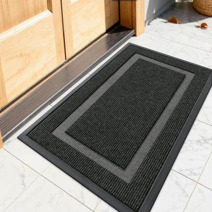 OLANLY Waterproof Front Door Mat - All-Season, Fade Resistant, Easy Clean | 23.5x15.5 Inches, Black