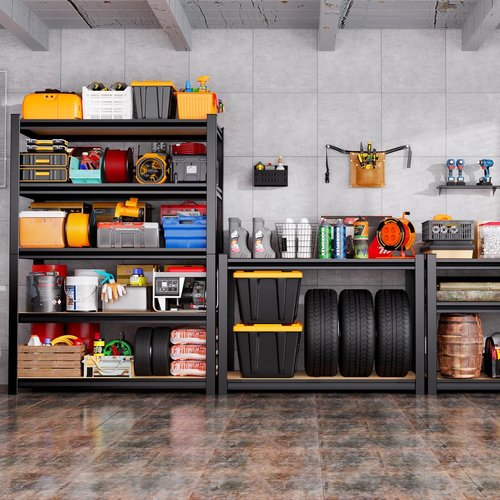 **Regine Switzerland Heavy-Duty Garage Shelving | Adjustable 5-Tier Metal Storage Unit - 2050 lbs Capacity, 78"x46"x20"**