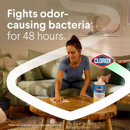 Clorox Disinfecting Cleaning Wipes - Antibacterial & Bleach-Free, Crisp Lemon Scent, 75 Count