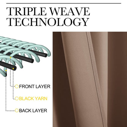 NICETOWN Light Reducing Grommet Curtains - Tripe Woven Textured Soft Curtain Panels for Living Room Window Treatment Drapes (2 Panels, W42 x L95, Cappuccino)