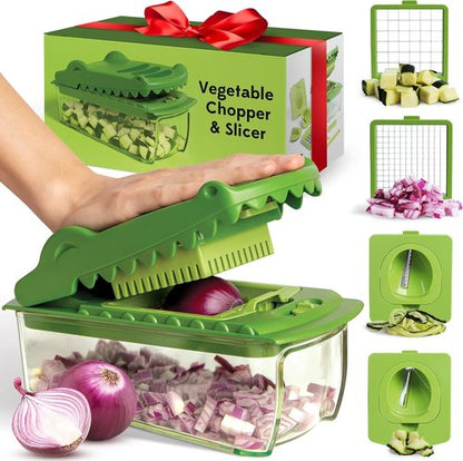 Fullstar Vegetable Chopper & Slicer | Multifunctional Crocodile Onion Cutter - Cool Kitchen Gadget