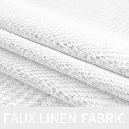 MIULEE Blackout Linen Textured Curtains - Thermal Insulated Room Darkening Drapes | Bright White, 52 x 84 Inch (2 Panels)