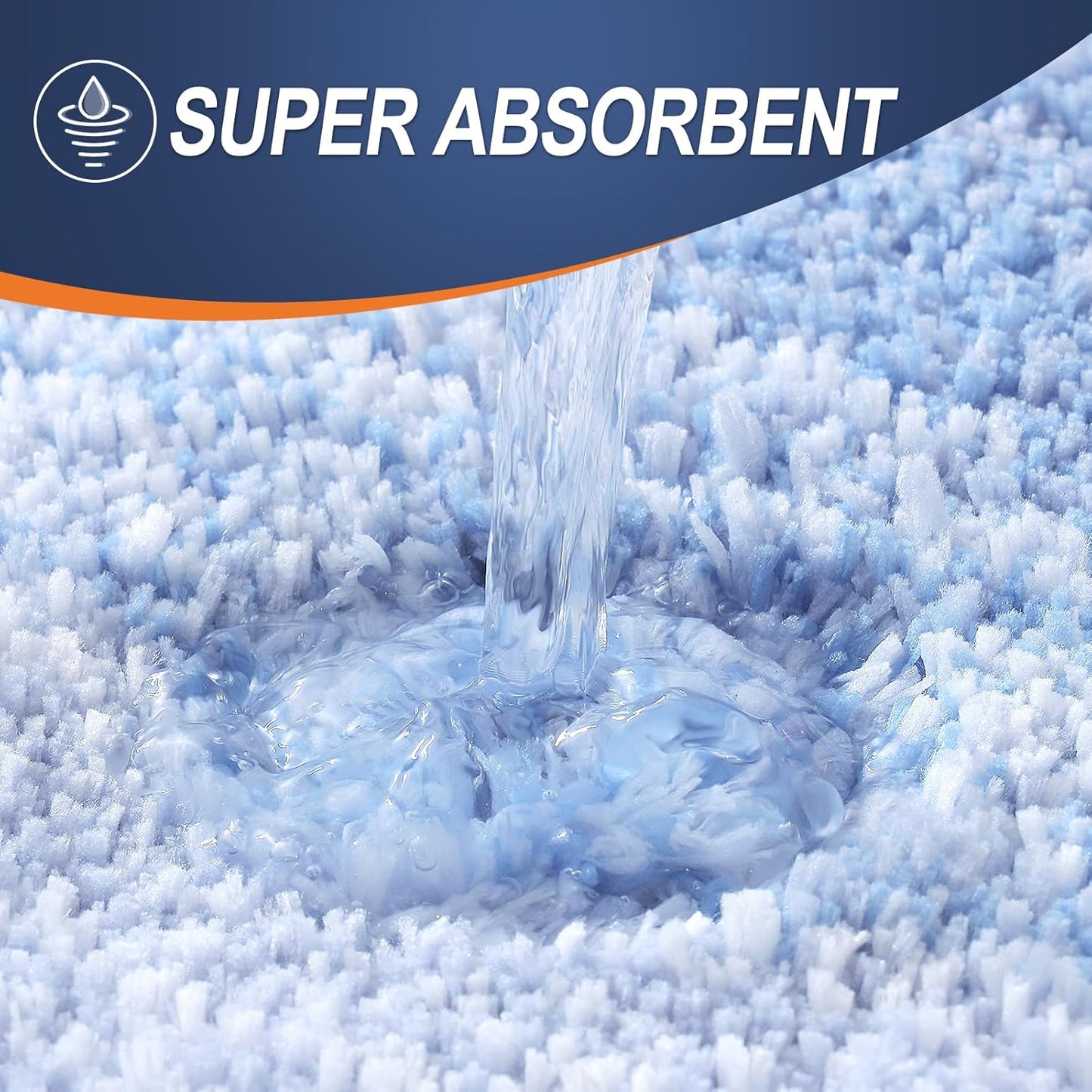OLANLY Large Bath Rugs - Extra Soft Microfiber, Quick Dry & Washable | 40x24 Light Blue Mat