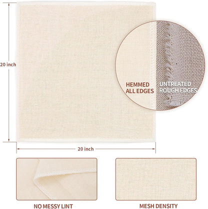 Skiennix 6Pcs Reusable Cheesecloth - Ultra-Dense 100% Unbleached Cotton Strainer, 20x20 Inch