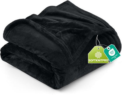 Utopia Bedding Fleece Blanket Queen Size Black (90x90 Inches) Ultra Soft Warm Lightweight Microfiber Breathable Anti-Static Cozy Winter Bed Blanket, All-Season Home Decor Gift for Men & Women