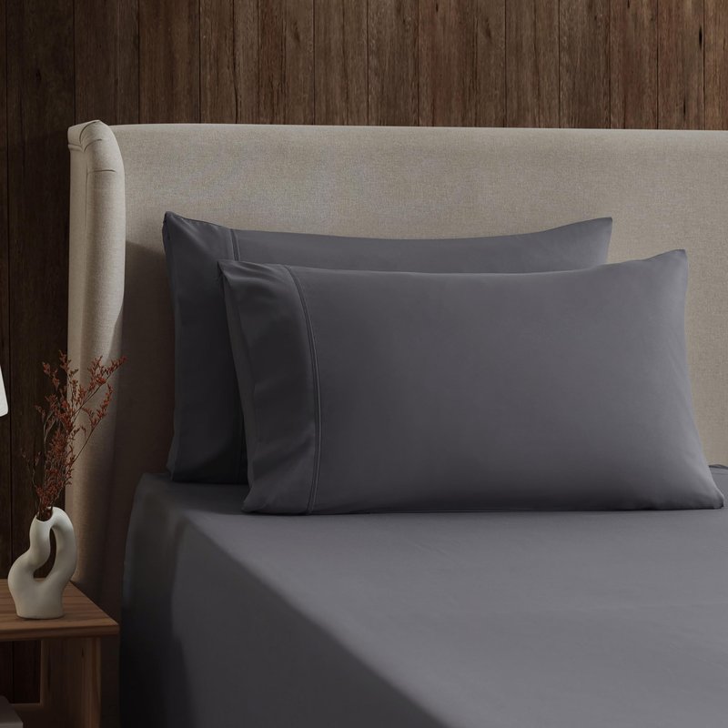 Nestl Twin Sheet Set - 1800 Ultra-Soft Microfiber Twin Bed Sheets - Double Brushed - Deep Pockets - Easy Fit - Extra Soft - 3 Piece Set - Bedding Sheets & Pillowcases (Twin, Dark Grey)
