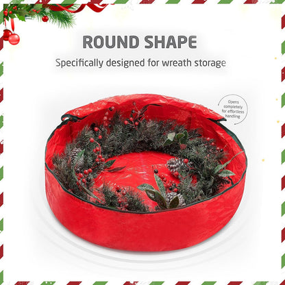 Regine Switzerland Christmas Wreath Storage Bag - 2 Pack 24" Heavy-Duty Xmas Wreath Containers