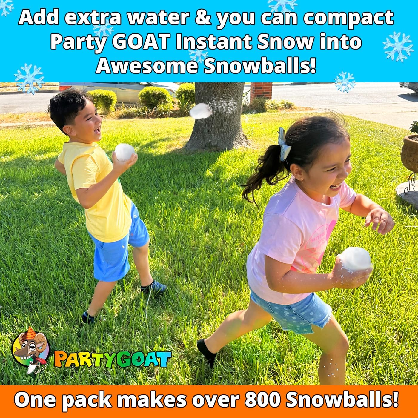 Party Goat Bulk Fake Snow Powder - Instant Snow for Indoor & Outdoor Fun | 39oz Makes 15 Gallons