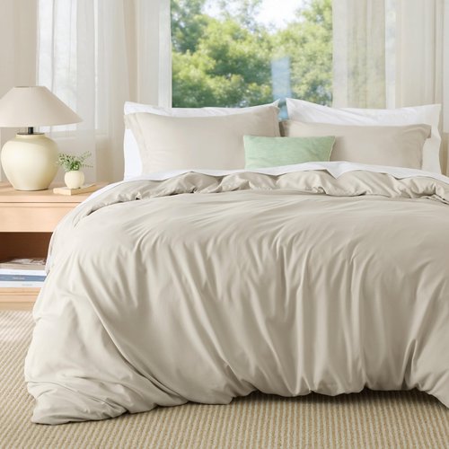 Bedsure Duvet Cover California King Size - Soft Double Brushed Bedding Set for Kids & Adults, Zipper Closure, 3 Pieces, Includes 1 Duvet Cover (104"x98") & 2 Pillow Shams, NO Comforter, Linen