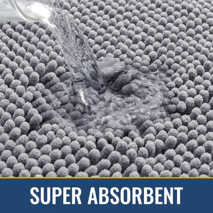 Arotive Bathroom Rugs 30x20, Extra Soft Absorbent Shaggy Chenille Bath Rugs, Machine Washable Rubber Backing Non-Slip Bath Mats for Bathroom Floor Tub and Shower, Home Decor Accessories, Grey