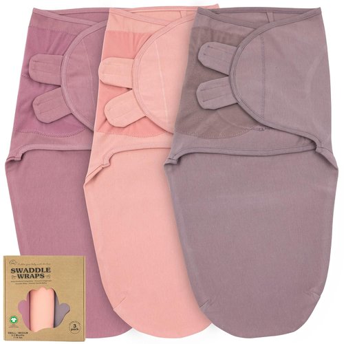 Bublo Newborn Swaddle Sleep Sacks - 100% Organic Cotton Infant Blankets for 0-3 Months (3-Pack)