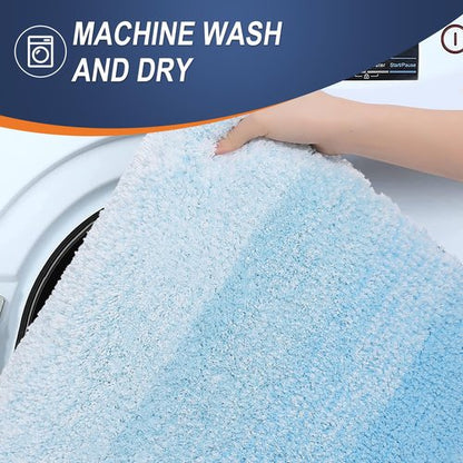 OLANLY Bathroom Rugs Mat 40x24, Extra Soft Absorbent Microfiber Bath Rugs, Rubber Backing, Quick Dry, Machine Washable Bath Mats for Bathroom Floor, Tub and Shower, Home Decor Accessories, Sky Blue