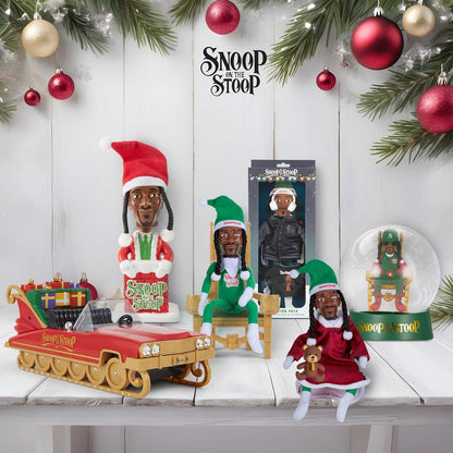 Snoop Dogg Christmas Elf Figurine - 12” Plush Shelf Decor for Holiday Cheer