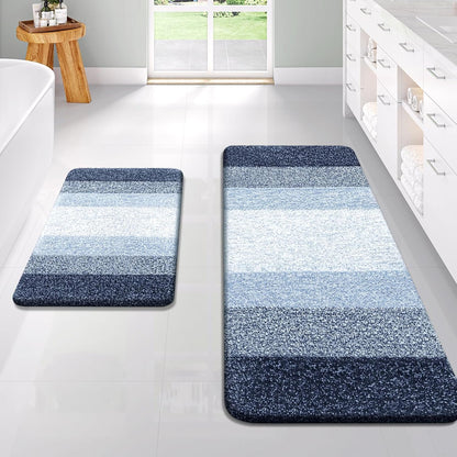 OLANLY Bathroom Runner Rugs - Extra Soft Microfiber, Quick Dry & Washable | 47x24 Navy Blue