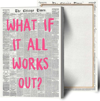 Drimiler Retro Newspaper Poster - Positive Affirming Quote Canvas Wall Art | 16x24in Framed Decor