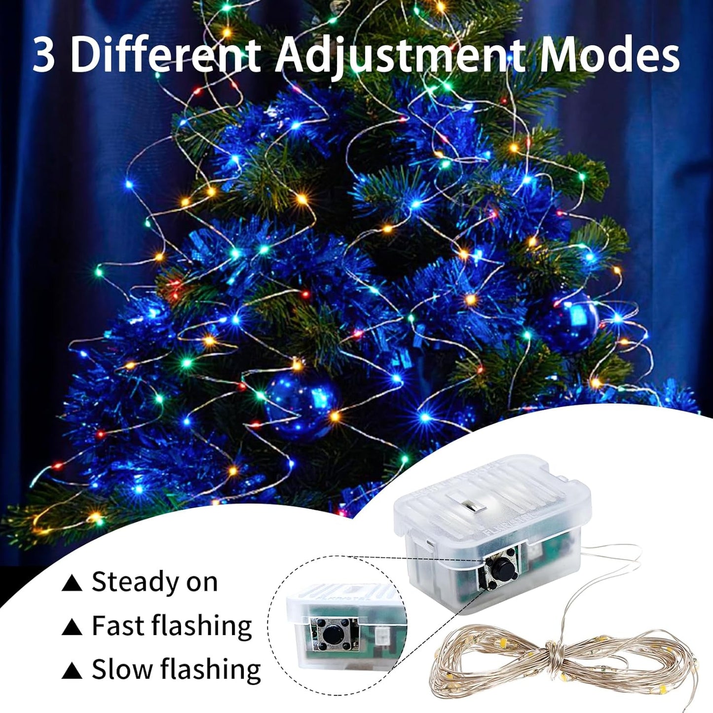 Skiennix 8-Pack Fairy Lights - 7Ft 20 LED Twinkle String Lights | Waterproof & Battery Operated for Parties, Weddings, & Holidays