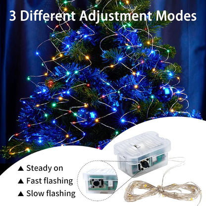 Skiennix 8-Pack Fairy Lights - 7Ft 20 LED Twinkle String Lights | Waterproof & Battery Operated for Parties, Weddings, & Holidays