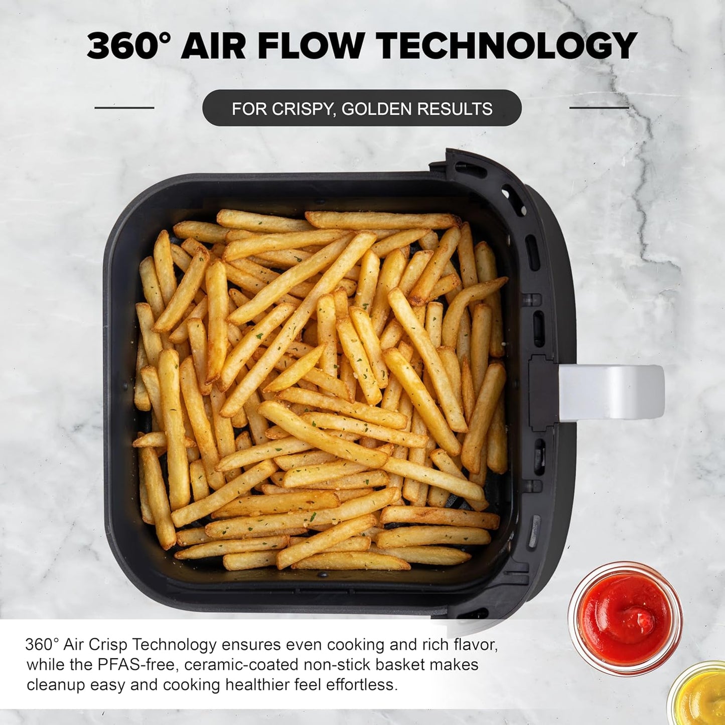 Nuwave Brio Plus 6-in-1 Air Fryer - 7-Qt Capacity with Precise Temp Control & 100 Presets | PFAS-Free Nonstick