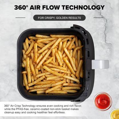 Nuwave Brio Plus 6-in-1 Air Fryer - 7-Qt Capacity with Precise Temp Control & 100 Presets | PFAS-Free Nonstick