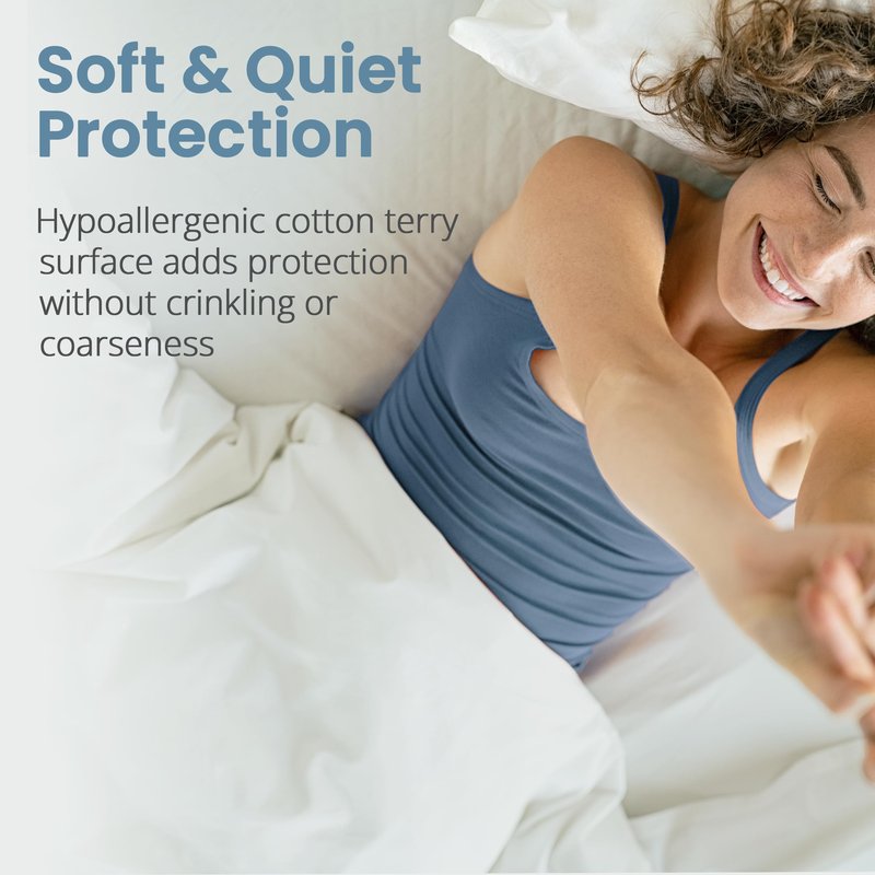 SafeRest Waterproof Twin XL Size Mattress Protector - Fitted with Stretchable Pockets - Machine Washable Cotton Blend Mattress Cover for Bed