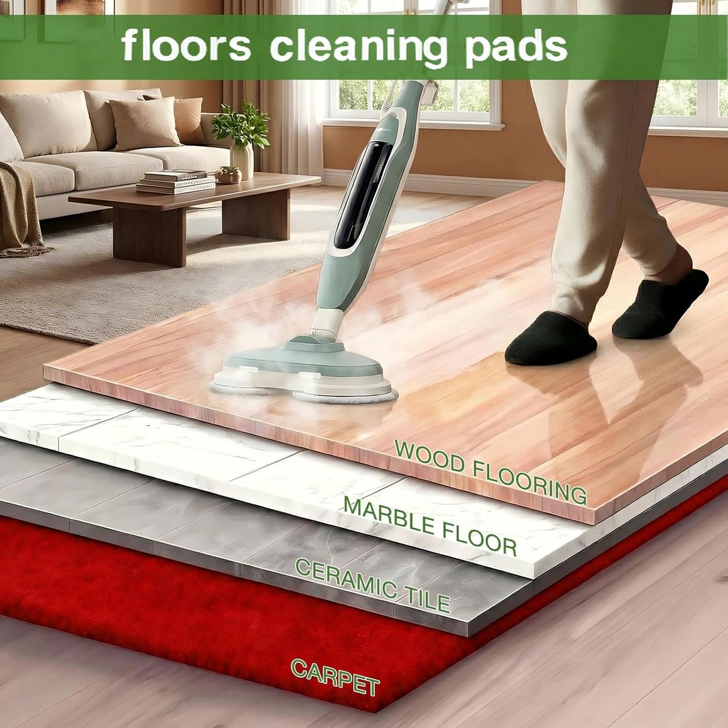 Shark 10-Pack Steam Mop Replacement Pads - Reusable, Washable for All Floor Types | Compatible with S8001, S7001, S7201, S7000AMZ, S8201