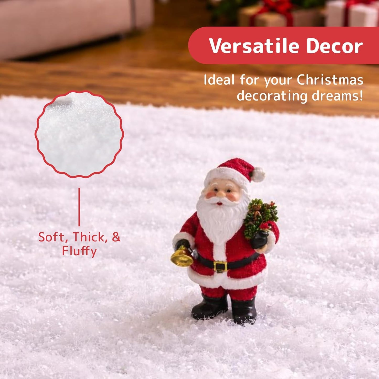 PREXTEX Artificial Snow Roll - Large Fluffy Blanket for Christmas Displays | 94"x31" Winter Wonderland Décor