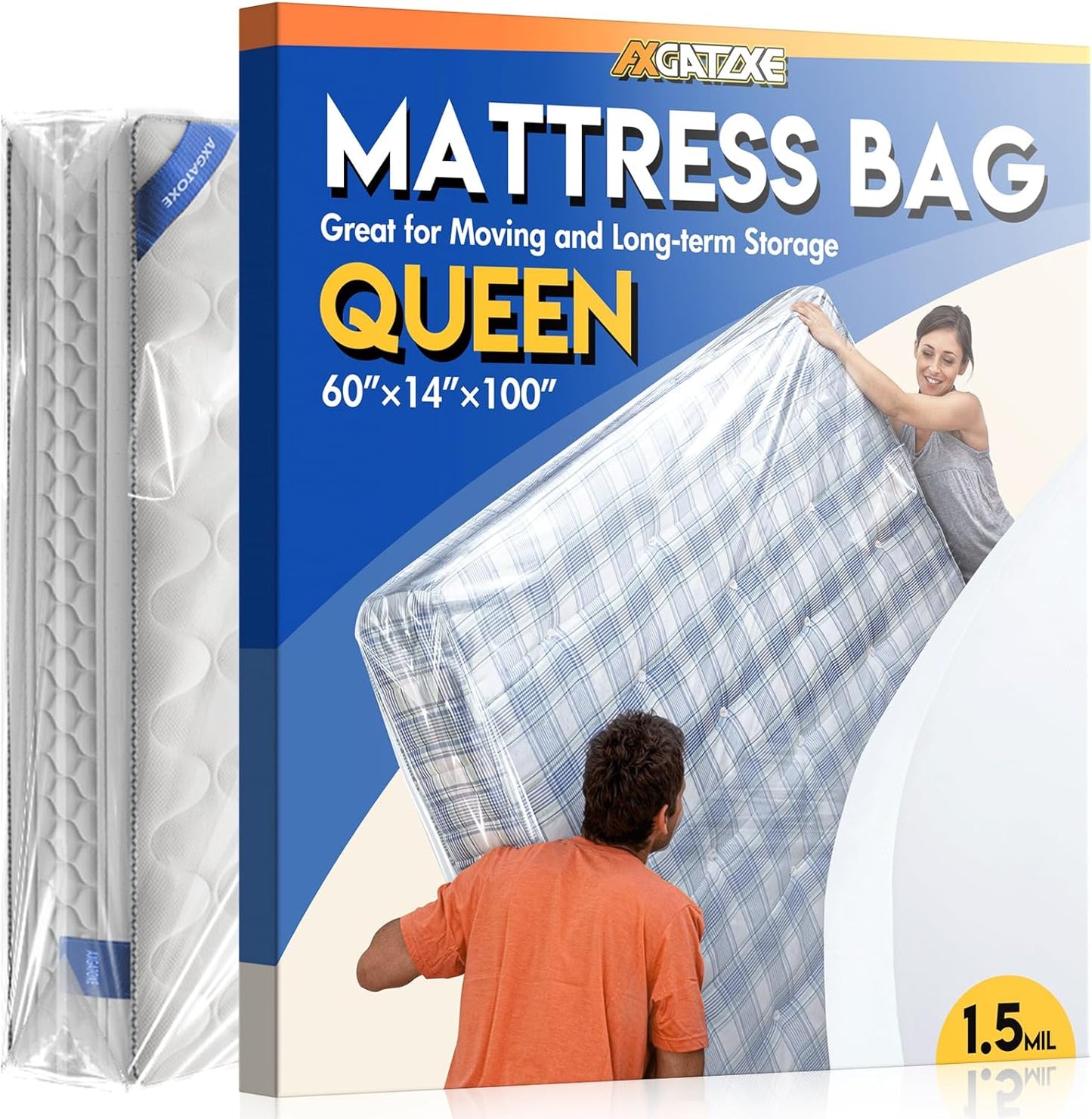 Regine Switzerland Waterproof Mattress Bag - Durable Plastic Protector for Moving | Queen Size (1.5MIL)
