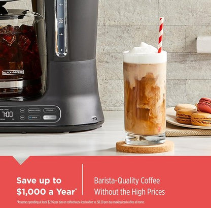 BLACK+DECKER 12-Cup Digital Coffee Maker - Programmable Iced or Hot Brew | Quick Touch & 4-Hour Keep Warm